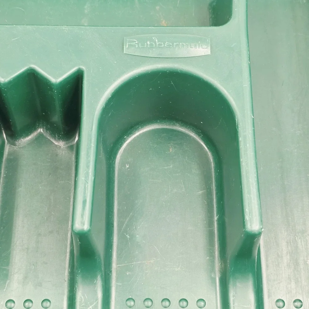 Rubbermaid Cutlery Silverware Tray #2919 Drawer‎ Organizer Hunter Green 1994 USA